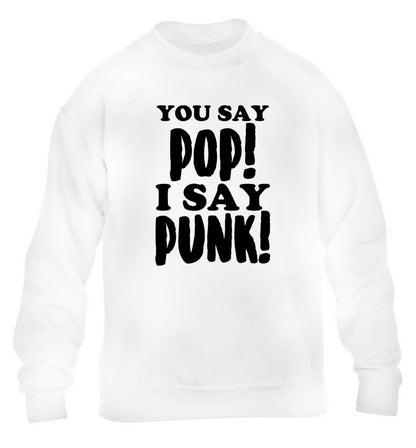 You say pop I say punk! children's white sweater 12-14 Years