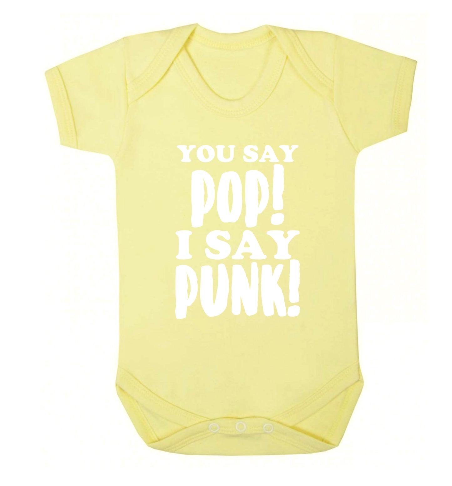 You say pop I say punk! Baby Vest pale yellow 18-24 months