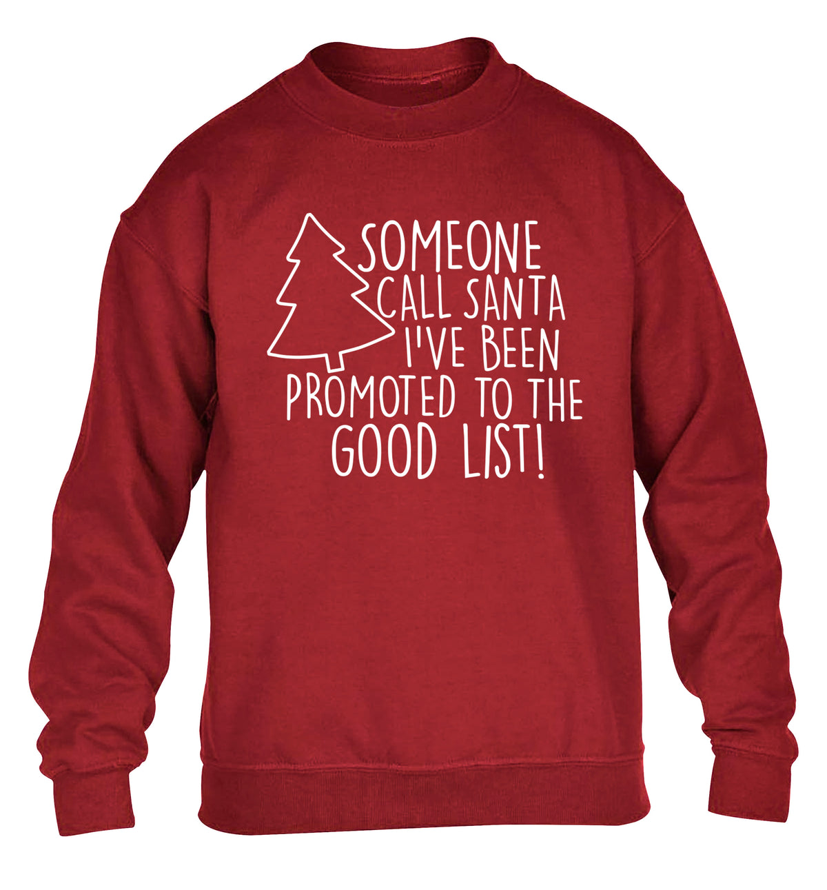 Someone call santa I've been promoted to the good list! children's grey sweater 12-14 Years