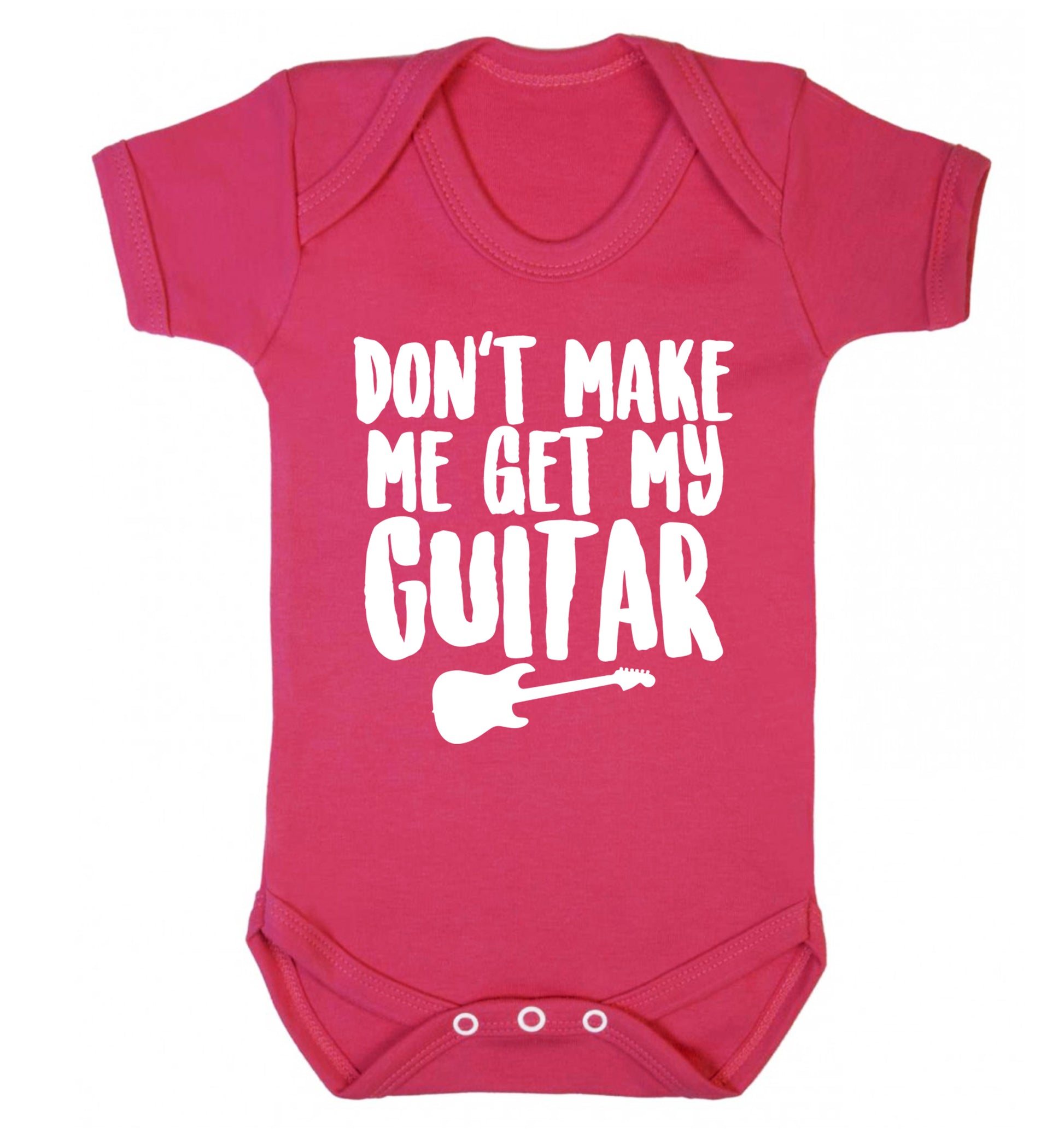 Don't make me get my guitar Baby Vest dark pink 18-24 months