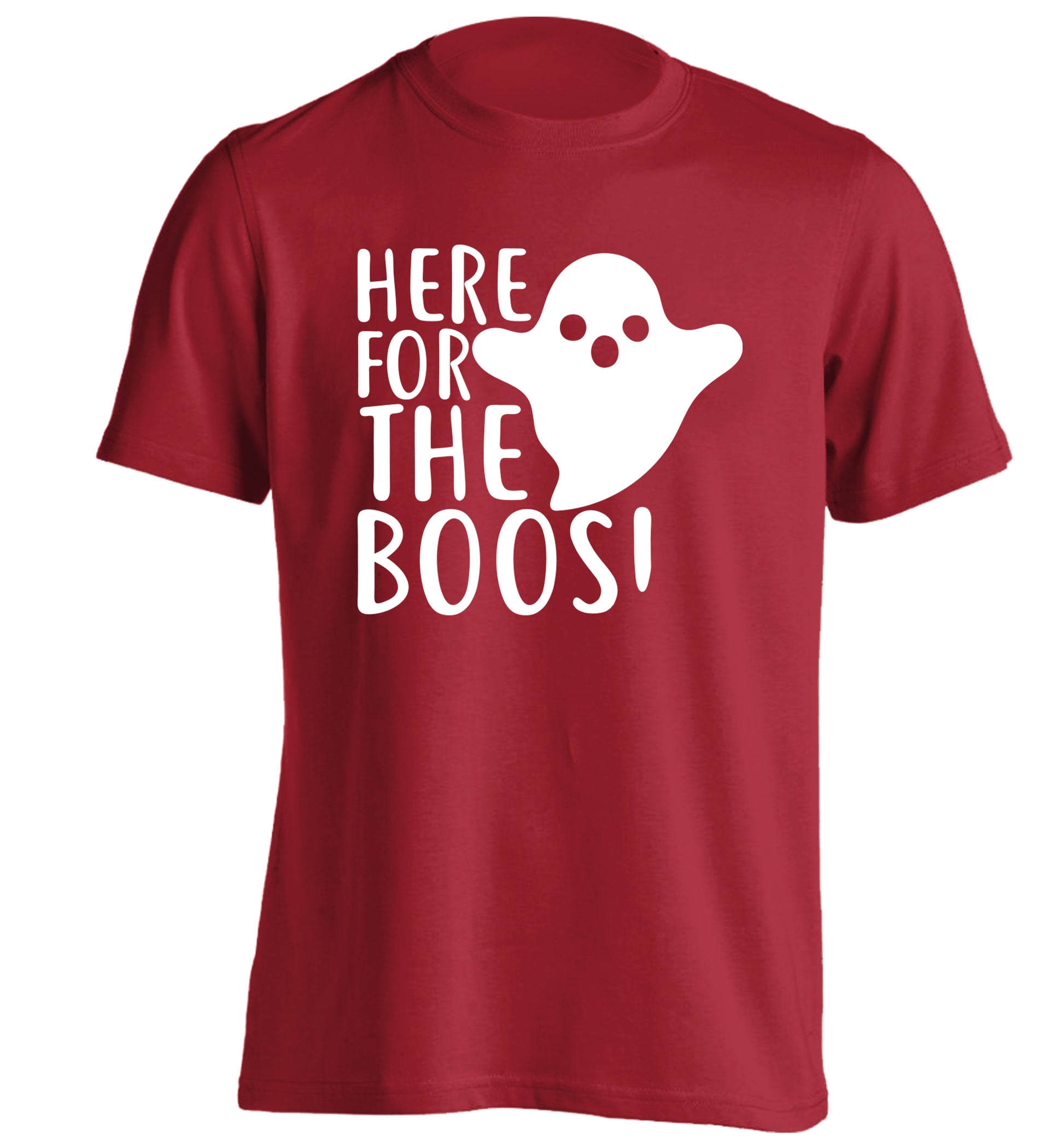 Here for the boos adults unisex red Tshirt 2XL