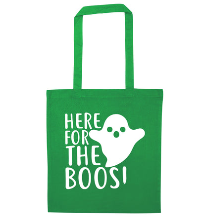 Here for the boos green tote bag
