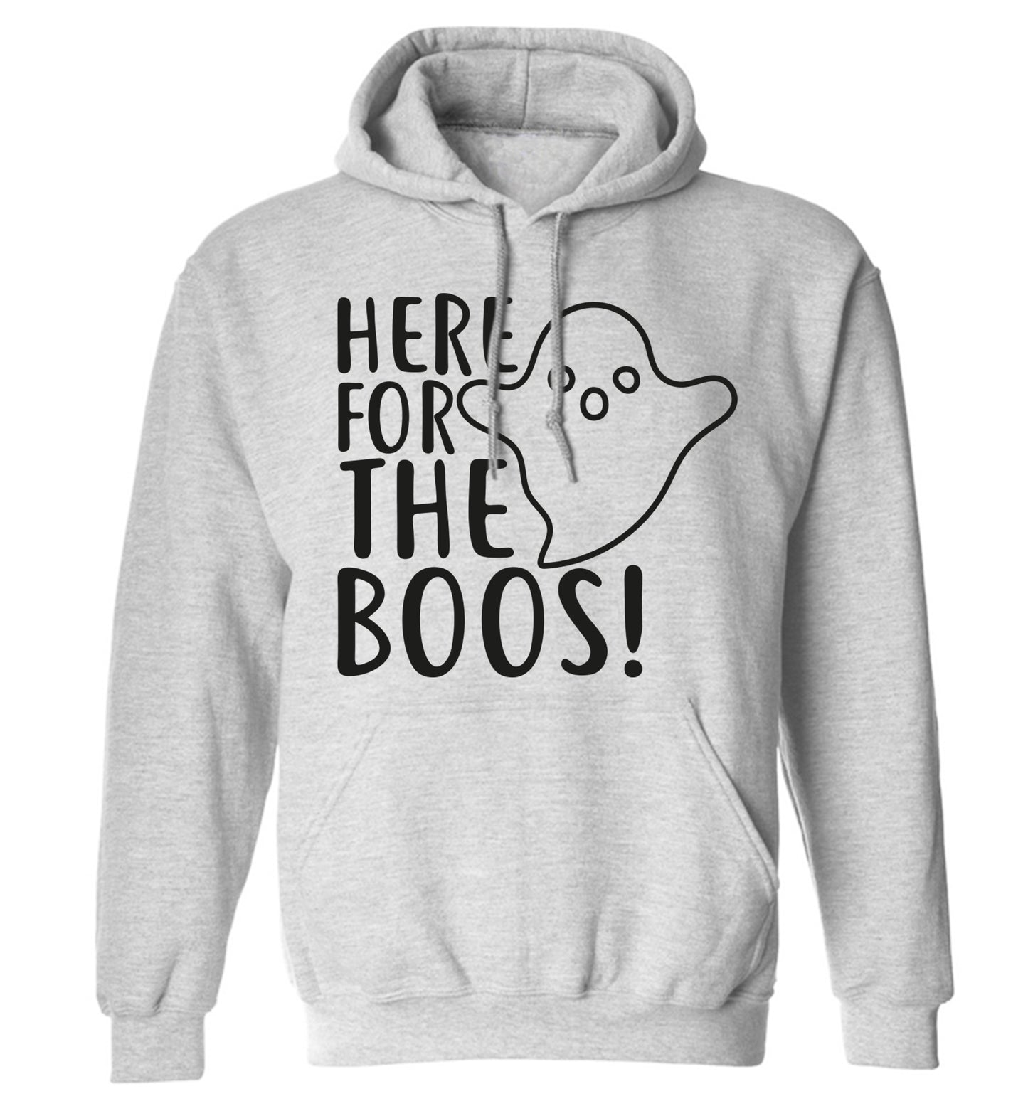 Here for the boos adults unisex grey hoodie 2XL