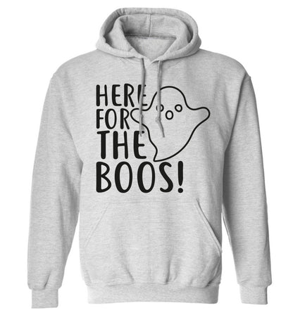 Here for the boos adults unisex grey hoodie 2XL