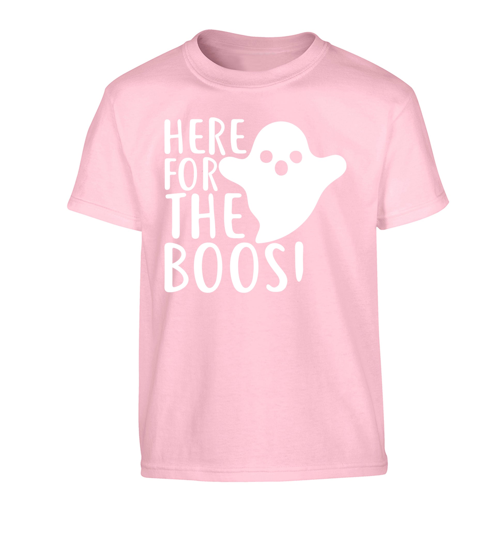 Here for the boos Children's light pink Tshirt 12-14 Years