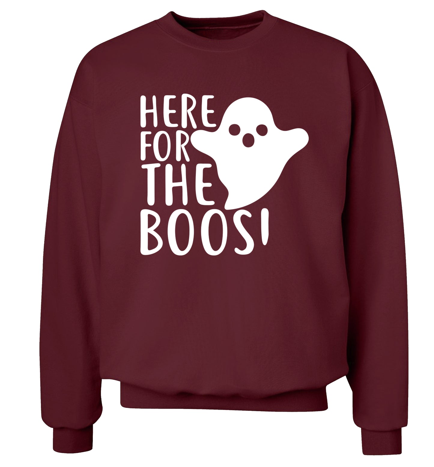 Here for the boos Adult's unisex maroon Sweater 2XL