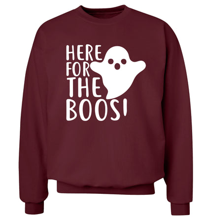Here for the boos Adult's unisex maroon Sweater 2XL