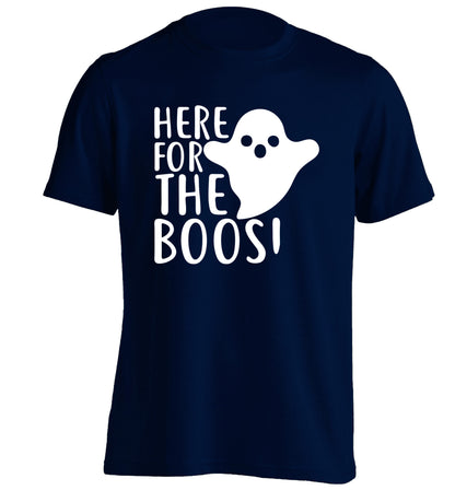 Here for the boos adults unisex navy Tshirt 2XL