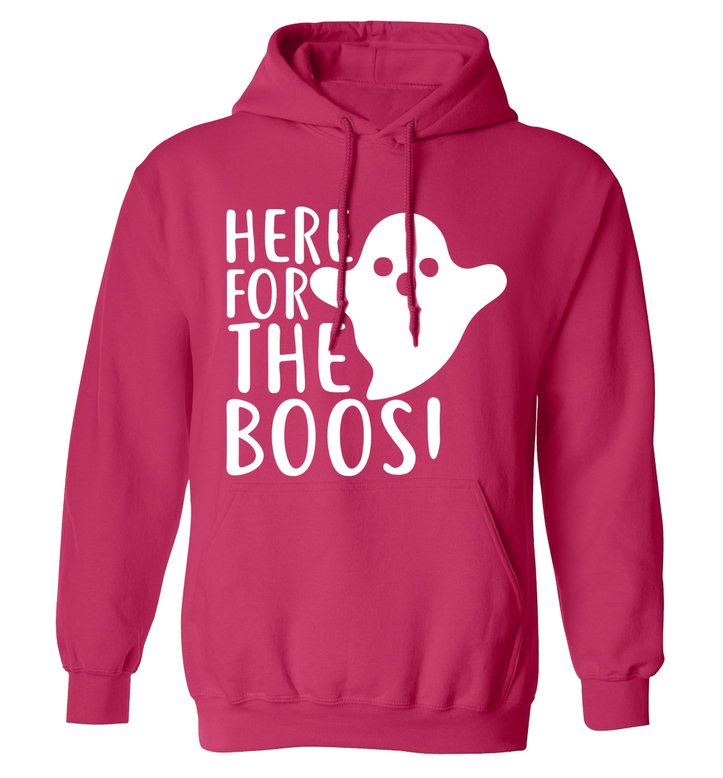 Here for the boos adults unisex pink hoodie 2XL