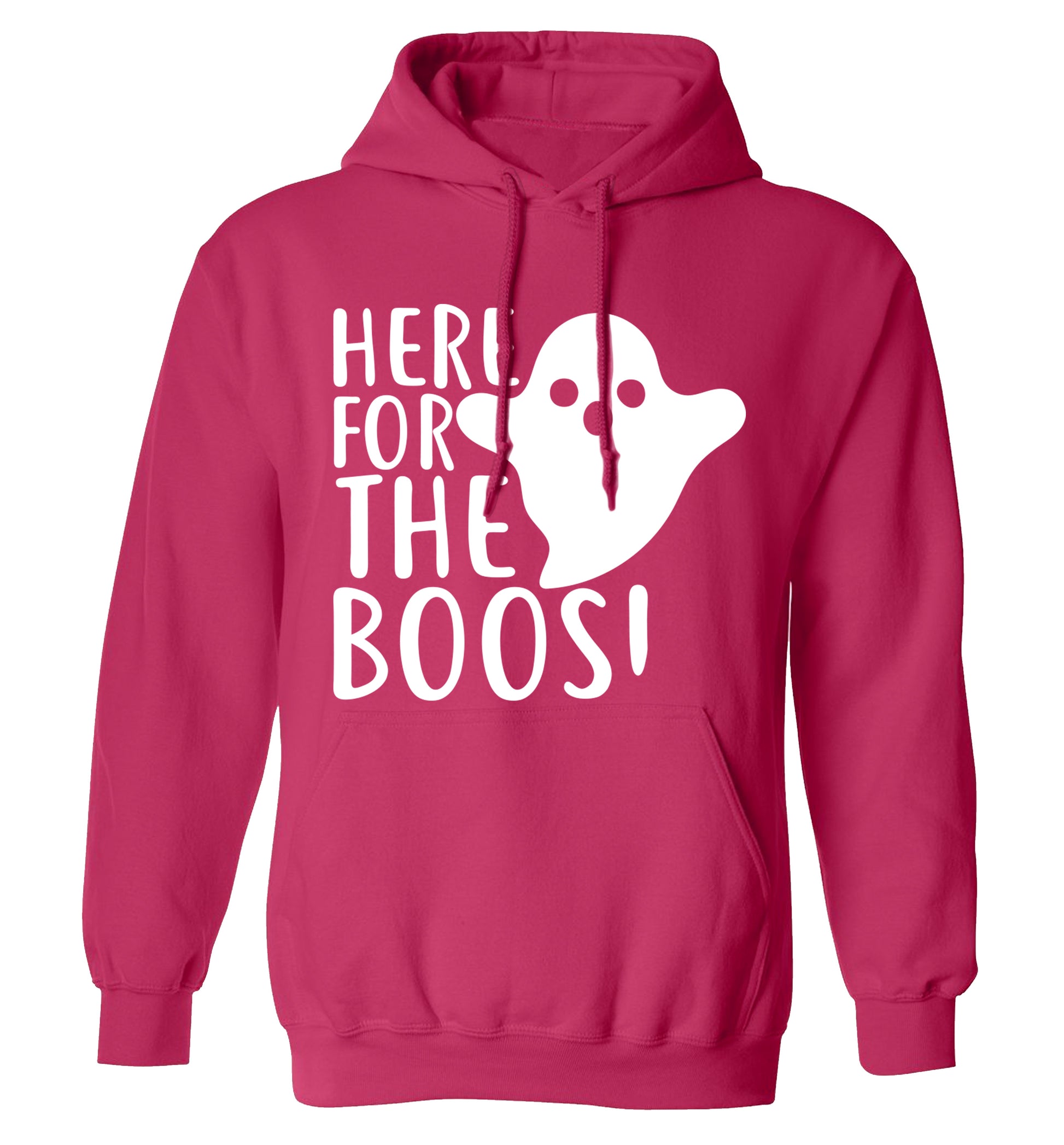 Here for the boos adults unisex pink hoodie 2XL