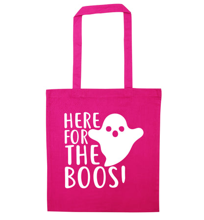 Here for the boos pink tote bag