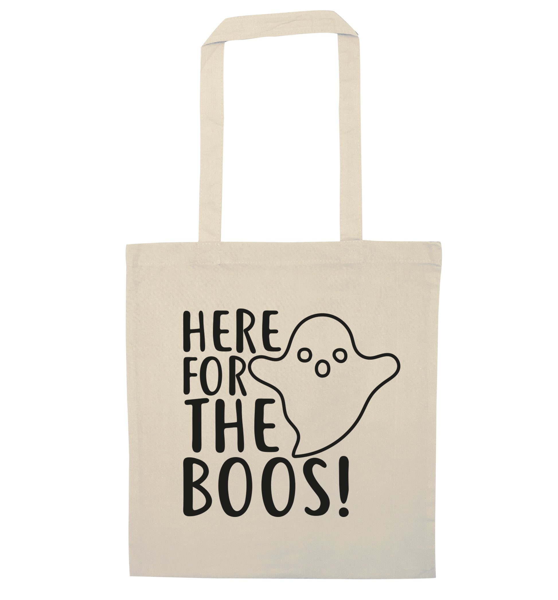 Here for the boos natural tote bag