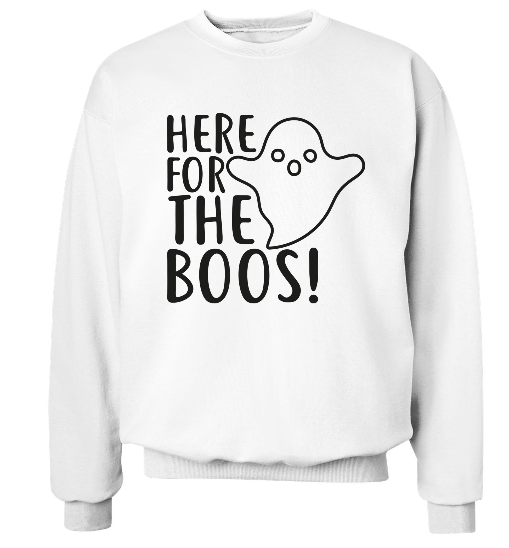 Here for the boos Adult's unisex white Sweater 2XL