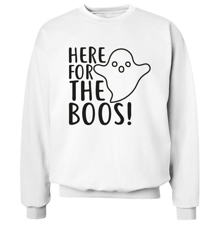 Here for the boos Adult's unisex white Sweater 2XL