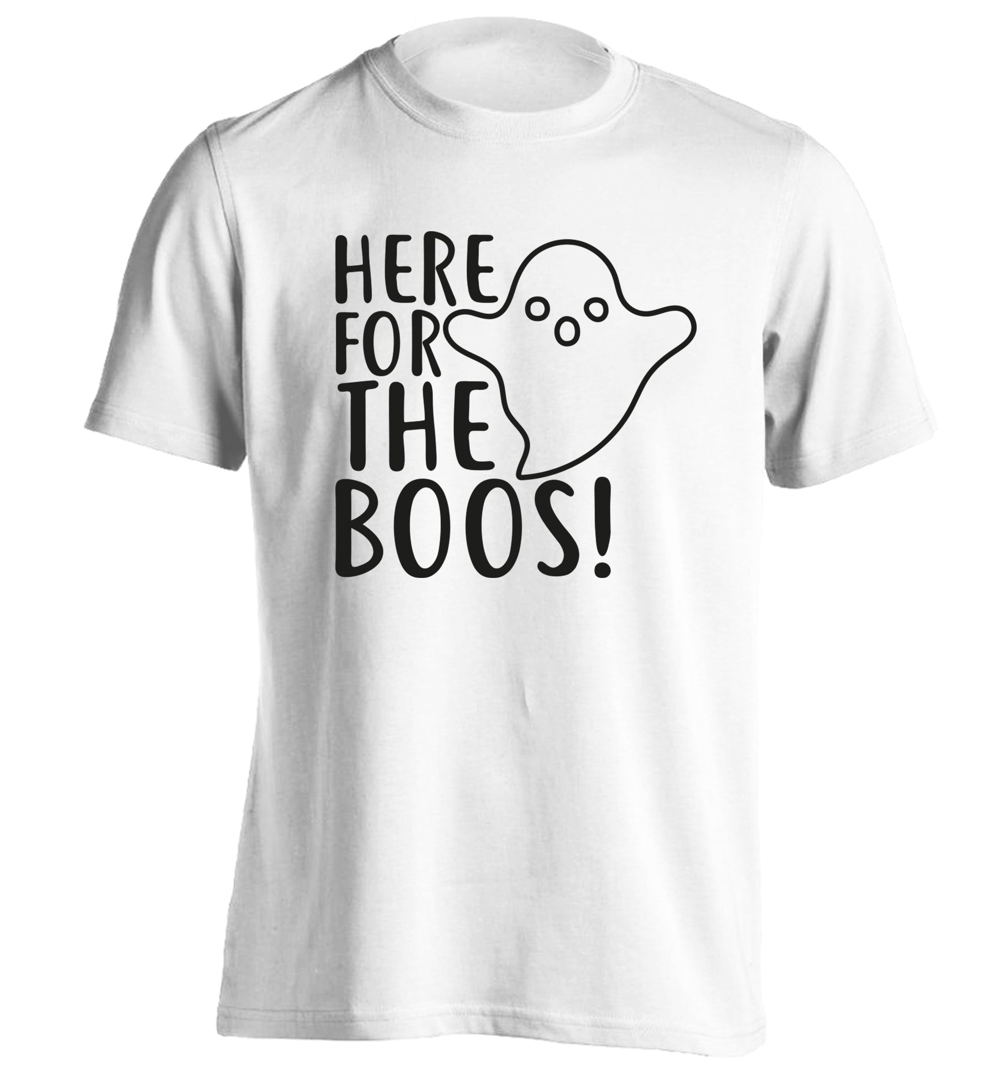 Here for the boos adults unisex white Tshirt 2XL