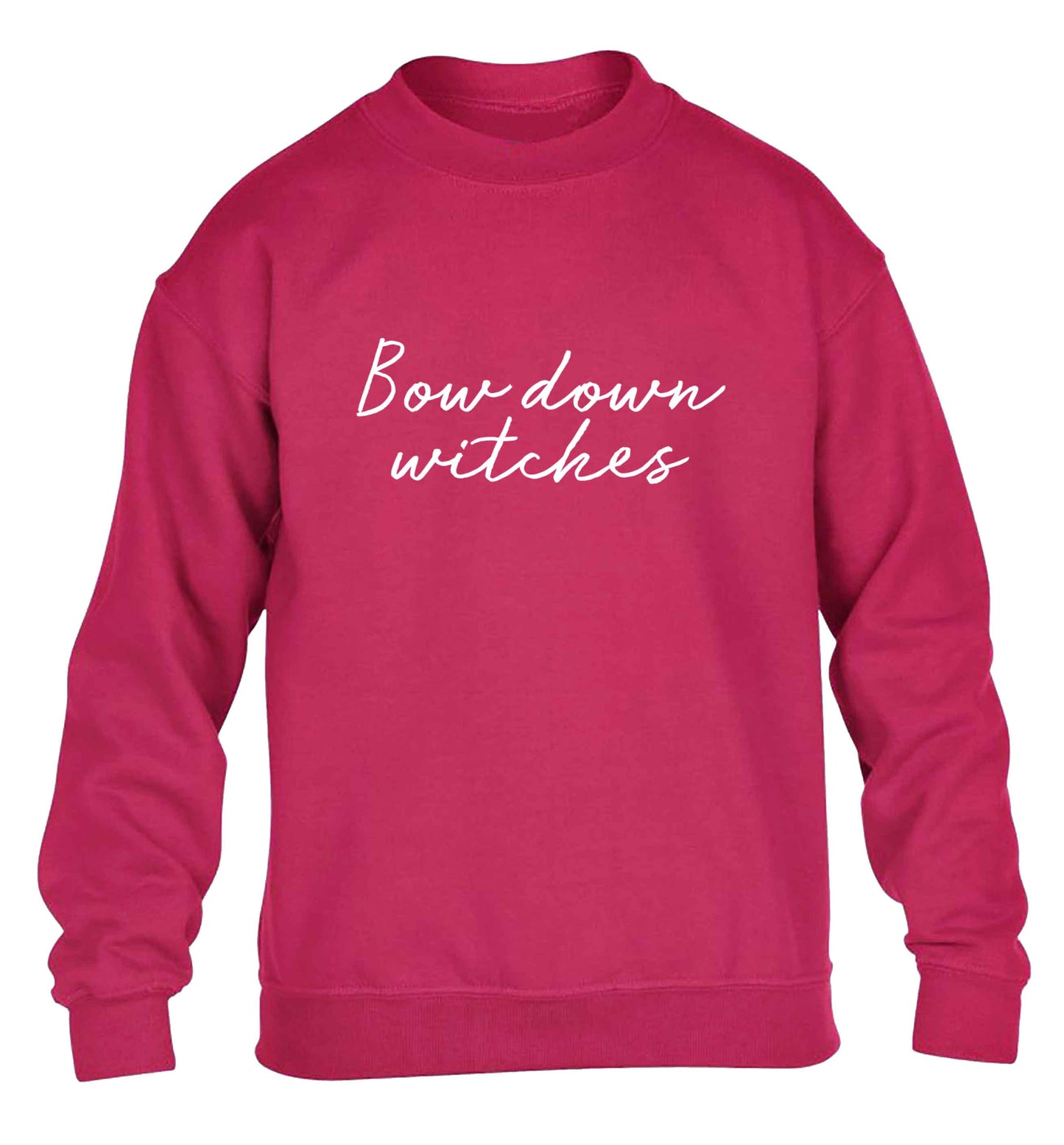 Bow down witches children's pink sweater 12-13 Years