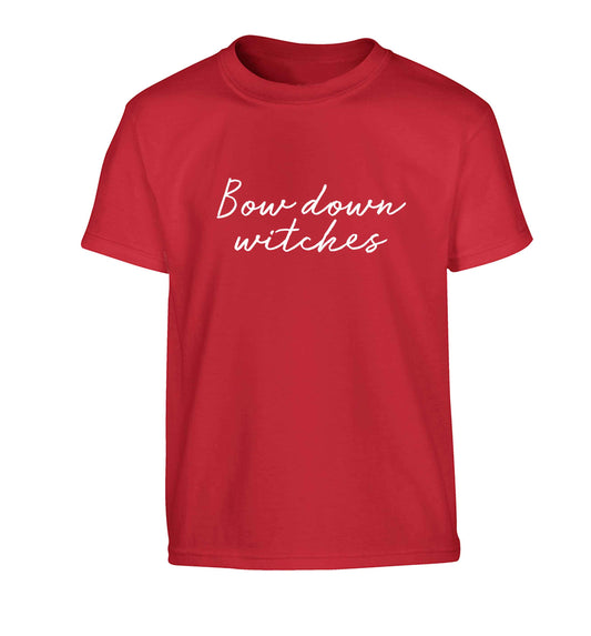 Bow down witches Children's red Tshirt 12-13 Years