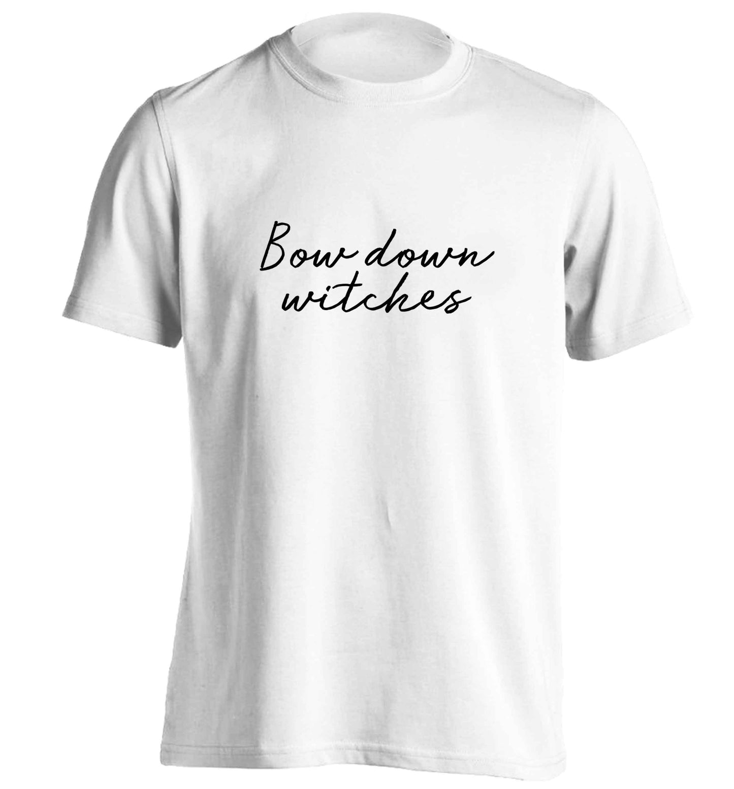 Bow down witches adults unisex white Tshirt 2XL