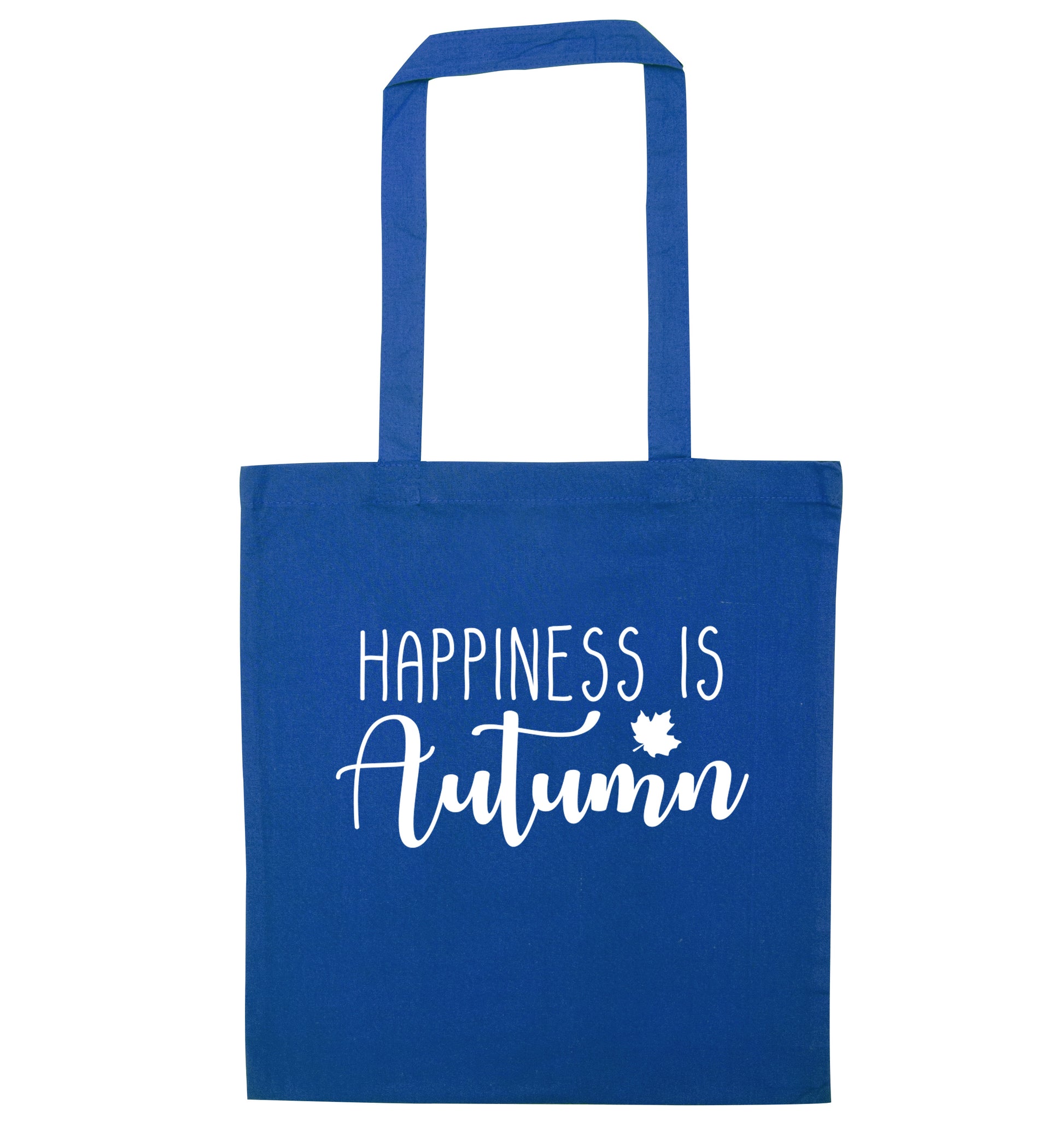 Happiness is autumn blue tote bag