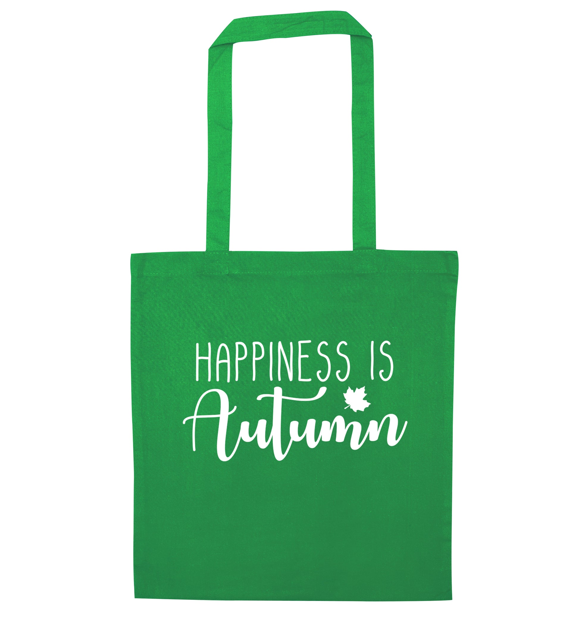 Happiness is autumn green tote bag