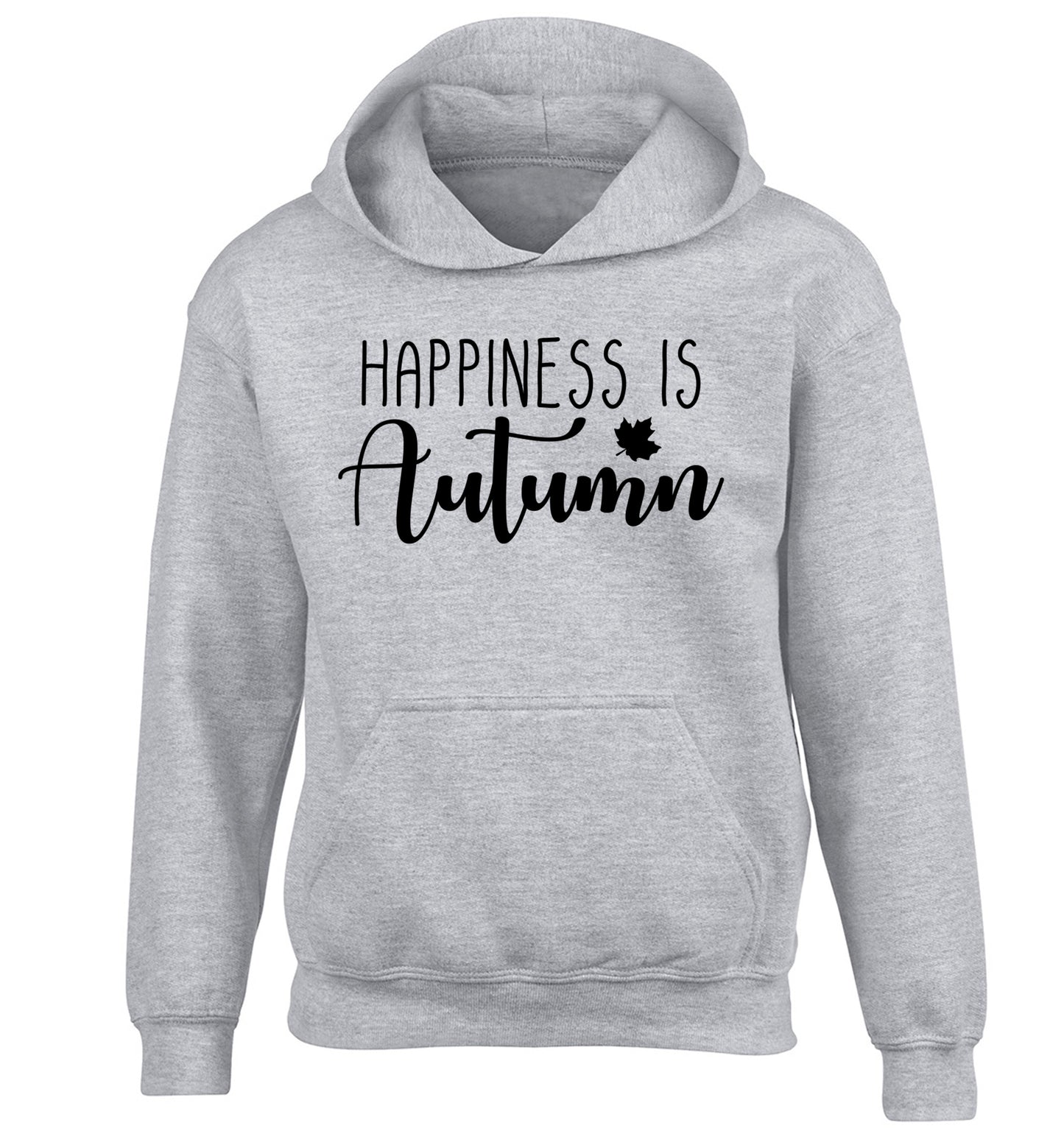 Happiness is autumn children's grey hoodie 12-14 Years
