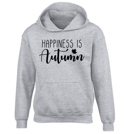Happiness is autumn children's grey hoodie 12-14 Years