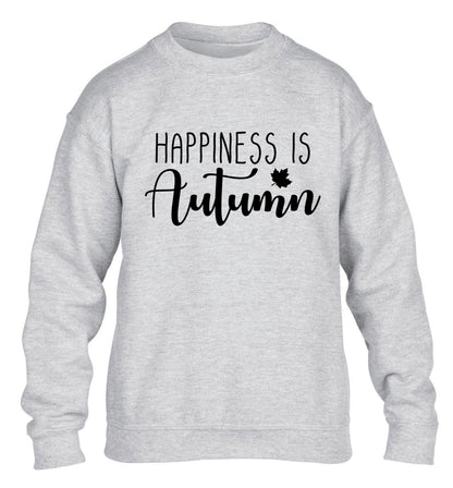 Happiness is autumn children's grey sweater 12-14 Years