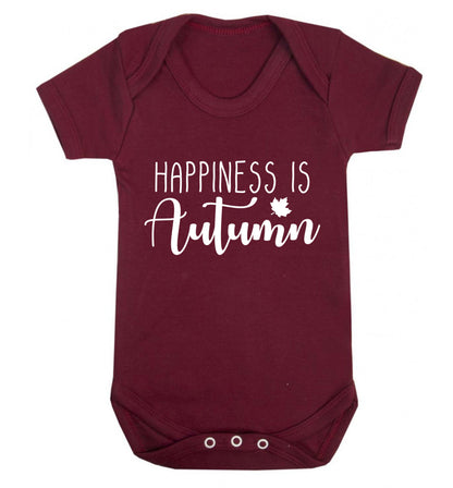 Happiness is autumn Baby Vest maroon 18-24 months