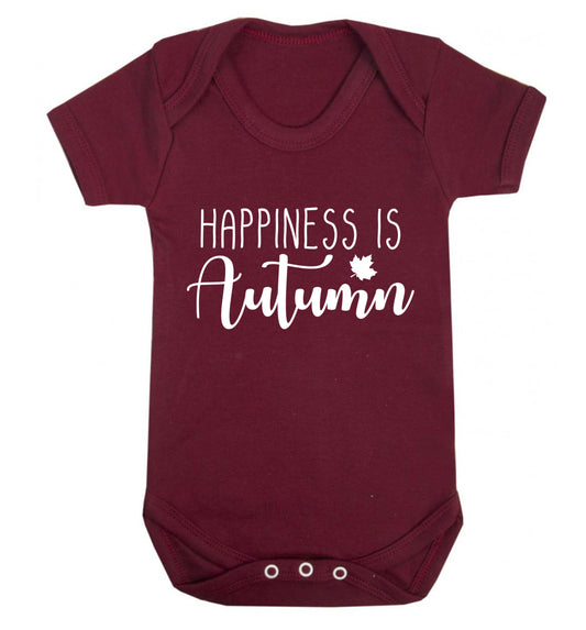 Happiness is autumn Baby Vest maroon 18-24 months