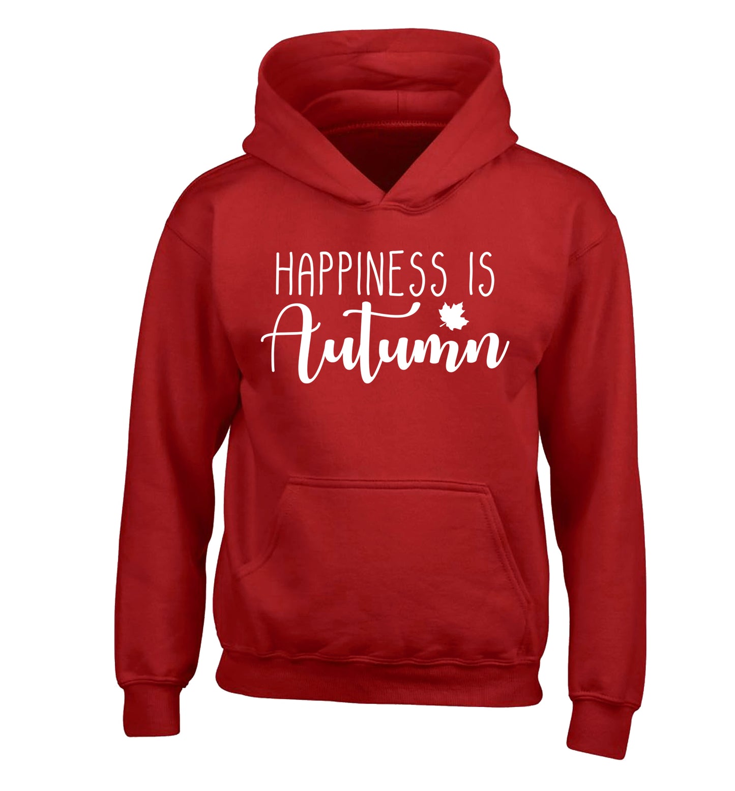 Happiness is autumn children's red hoodie 12-14 Years