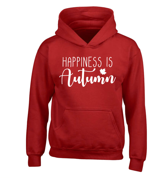 Happiness is autumn children's red hoodie 12-14 Years