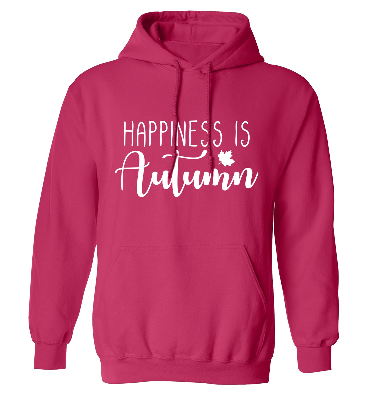 Happiness is autumn adults unisex pink hoodie 2XL