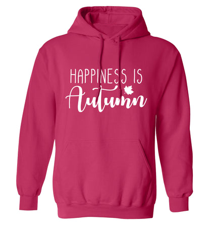 Happiness is autumn adults unisex pink hoodie 2XL