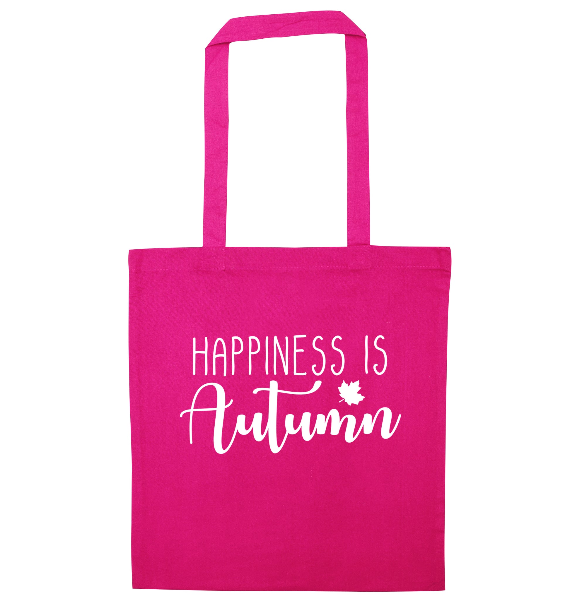 Happiness is autumn pink tote bag