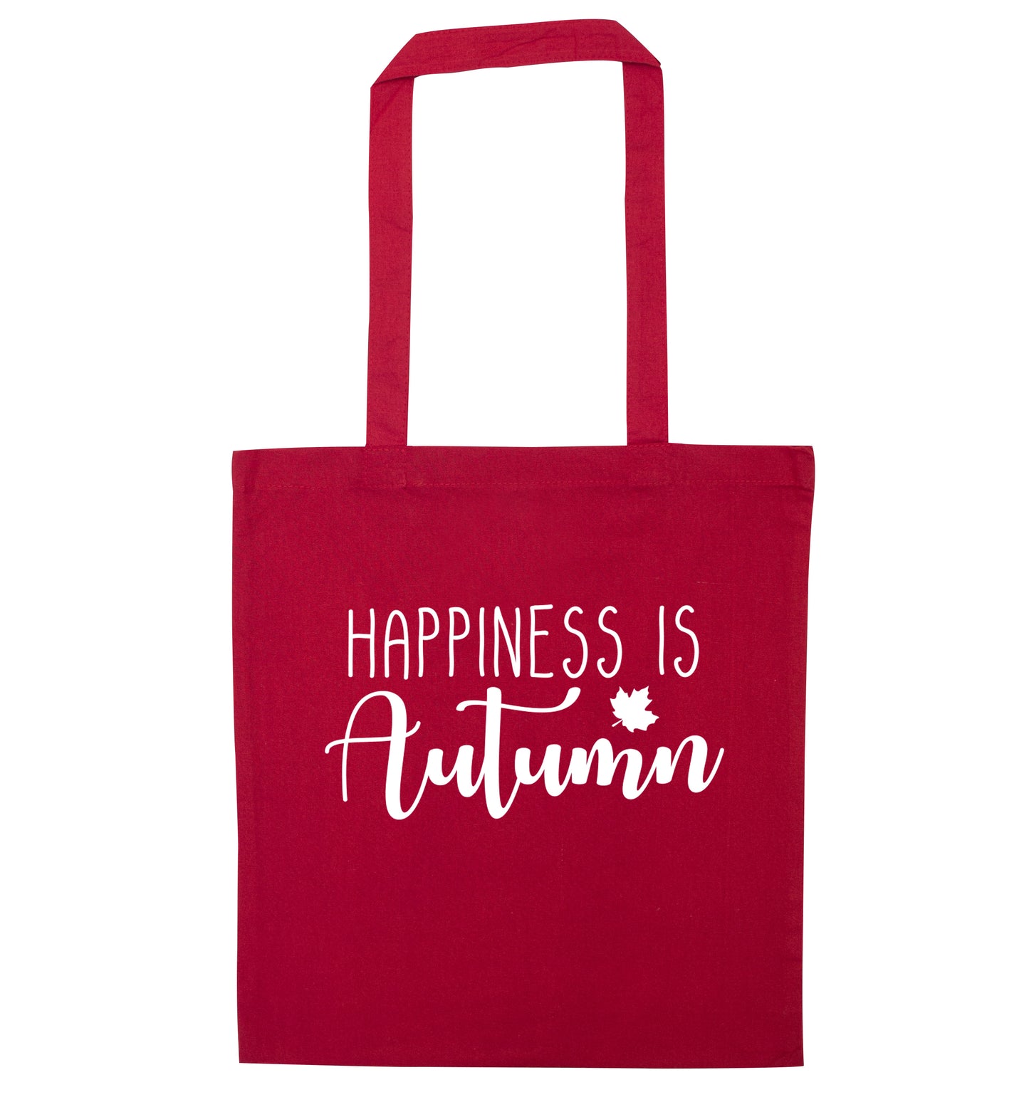 Happiness is autumn red tote bag