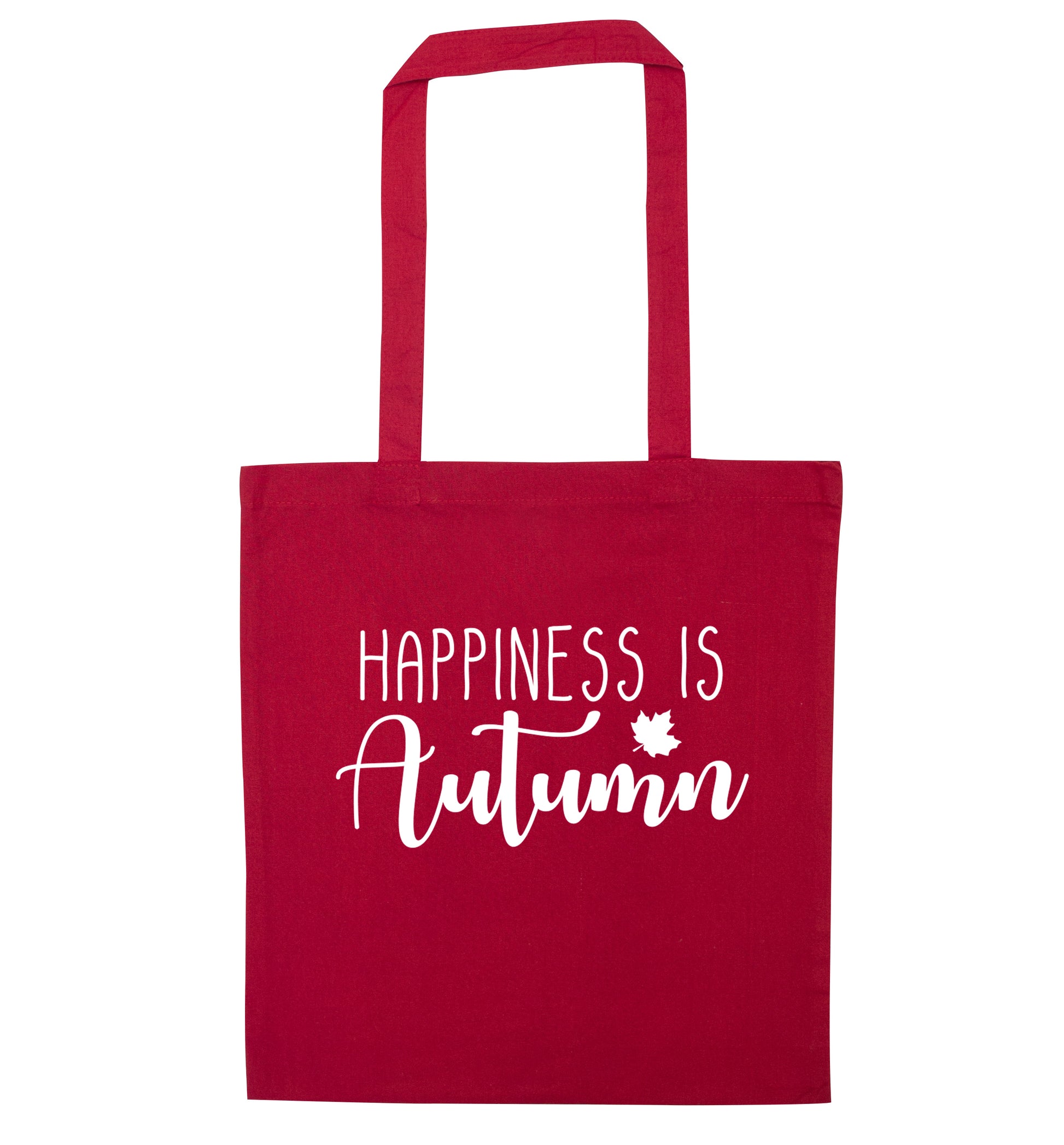 Happiness is autumn red tote bag