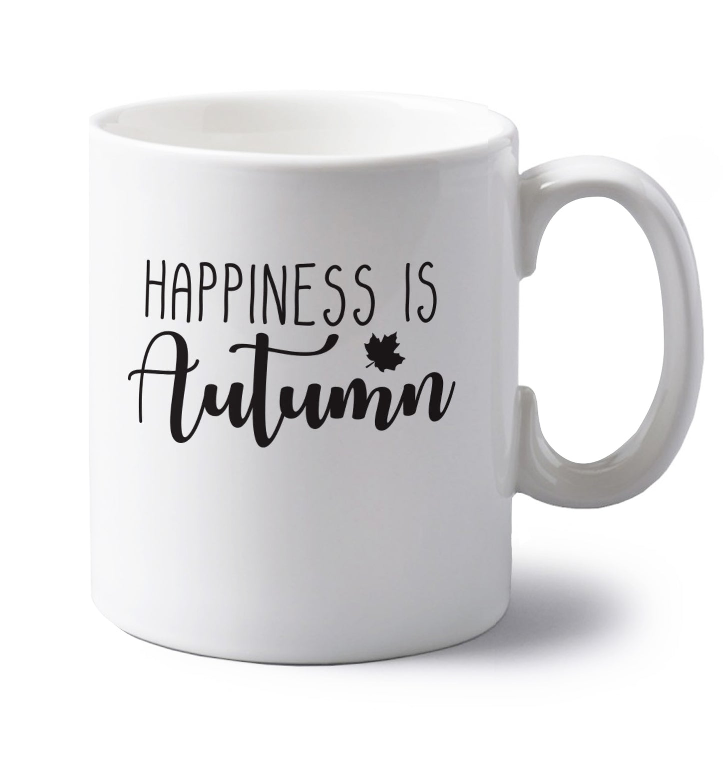 Happiness is autumn left handed white ceramic mug 