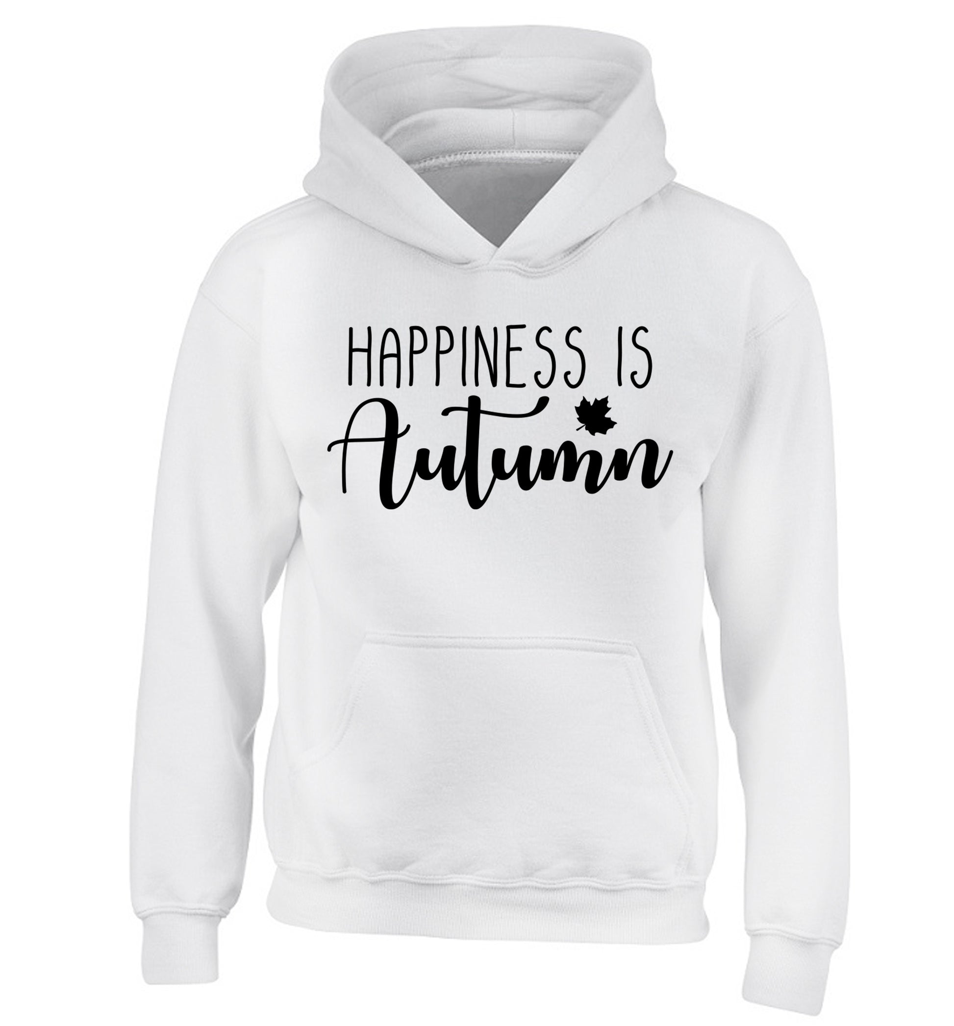 Happiness is autumn children's white hoodie 12-14 Years