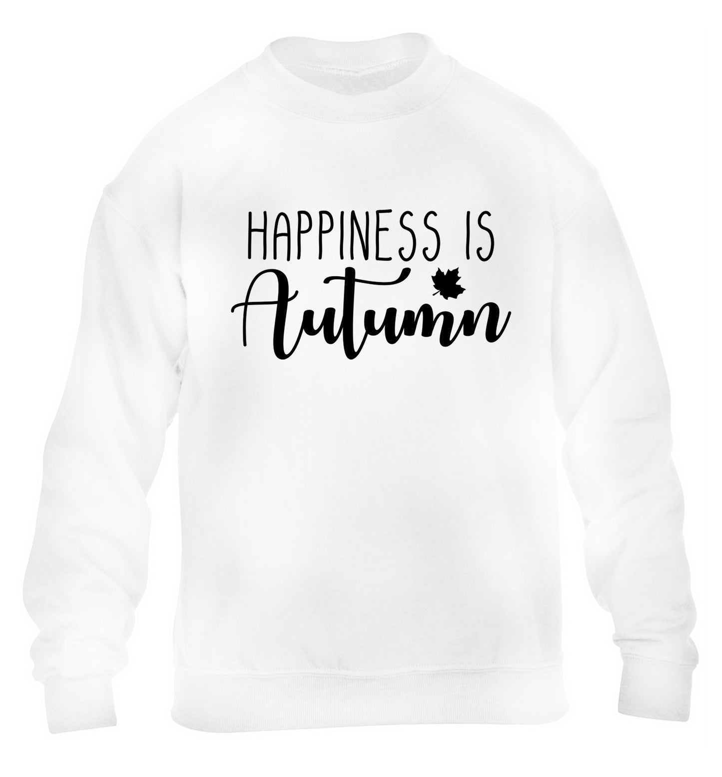 Happiness is autumn children's white sweater 12-14 Years