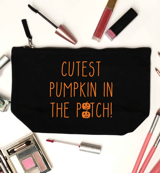 Calm Pumpkin Season black makeup bag