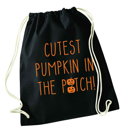 Calm Pumpkin Season black drawstring bag