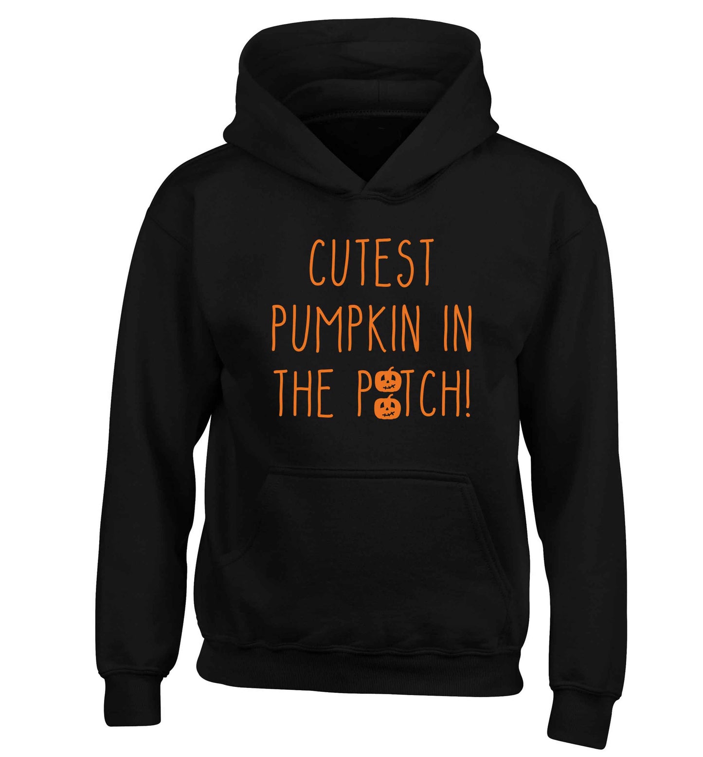 Calm Pumpkin Season children's black hoodie 12-13 Years