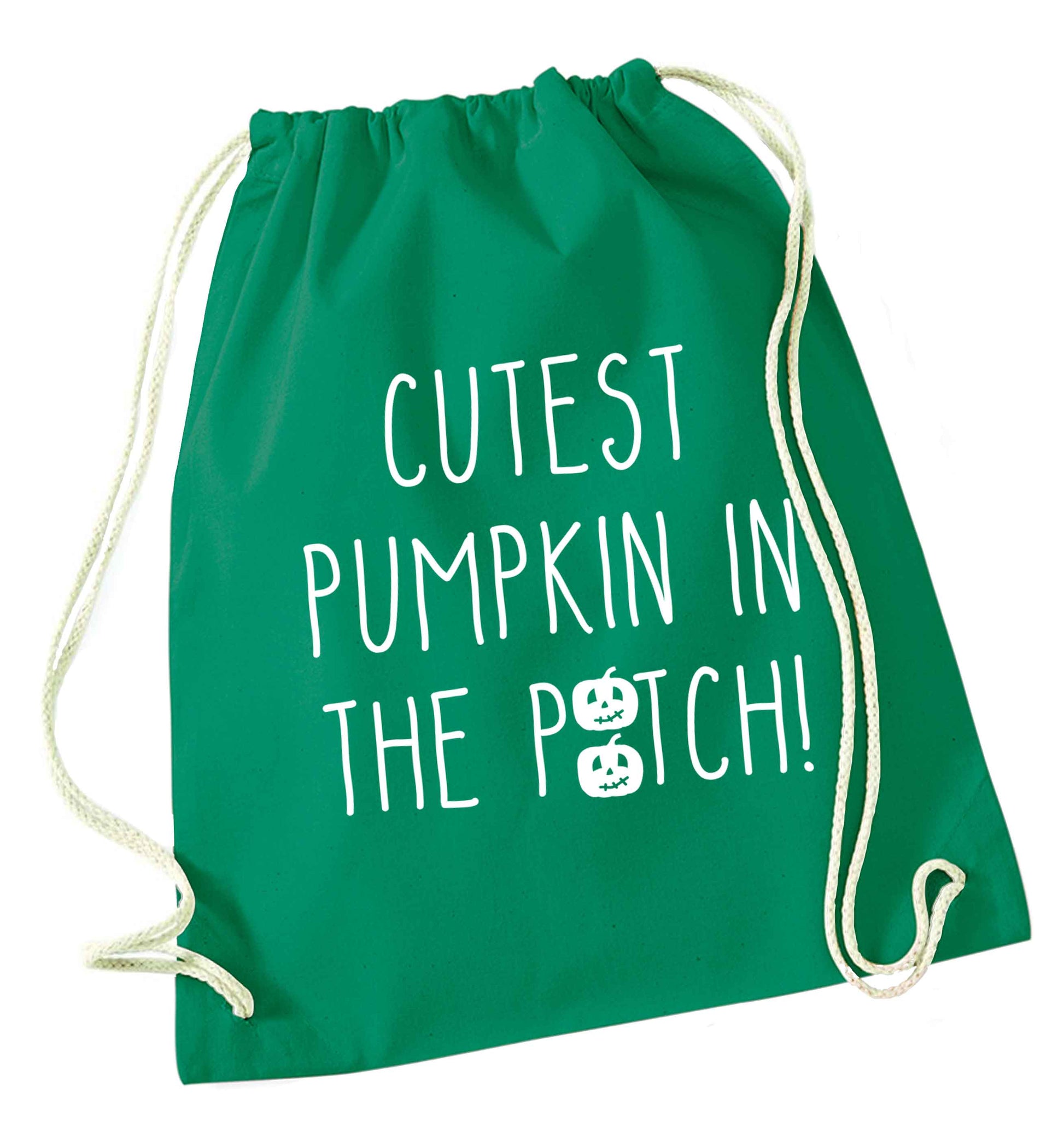 Calm Pumpkin Season green drawstring bag