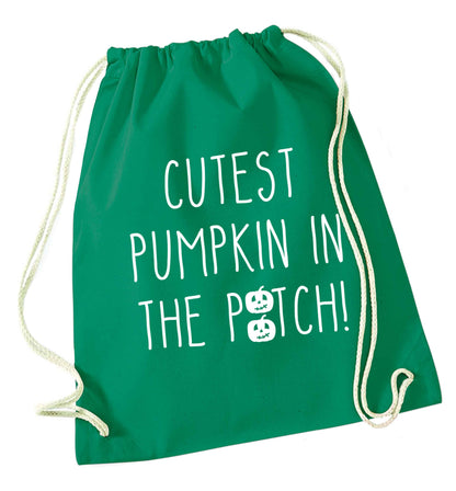 Calm Pumpkin Season green drawstring bag