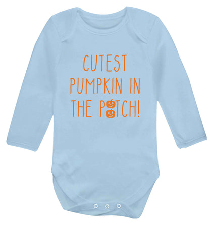 Calm Pumpkin Season baby vest long sleeved pale blue 6-12 months