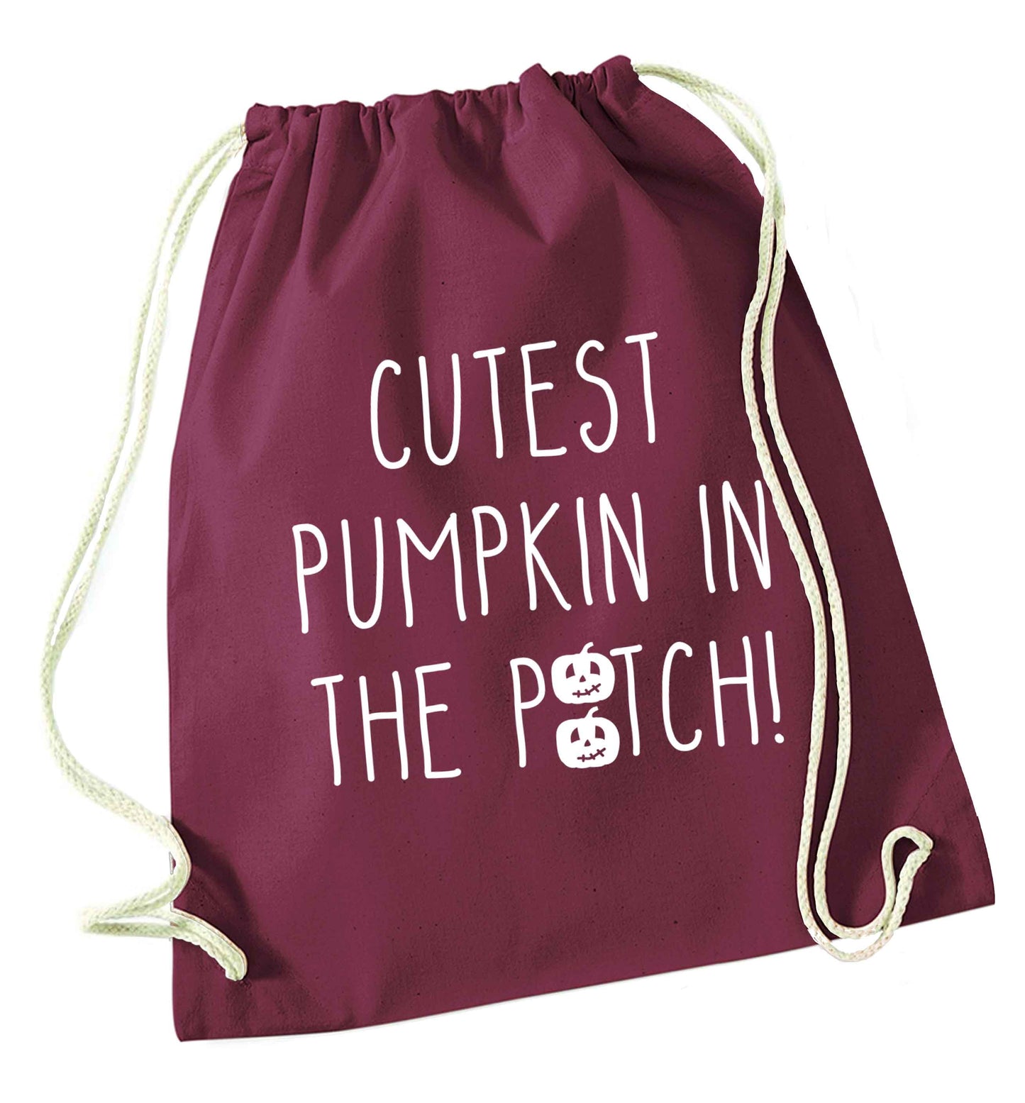 Calm Pumpkin Season maroon drawstring bag
