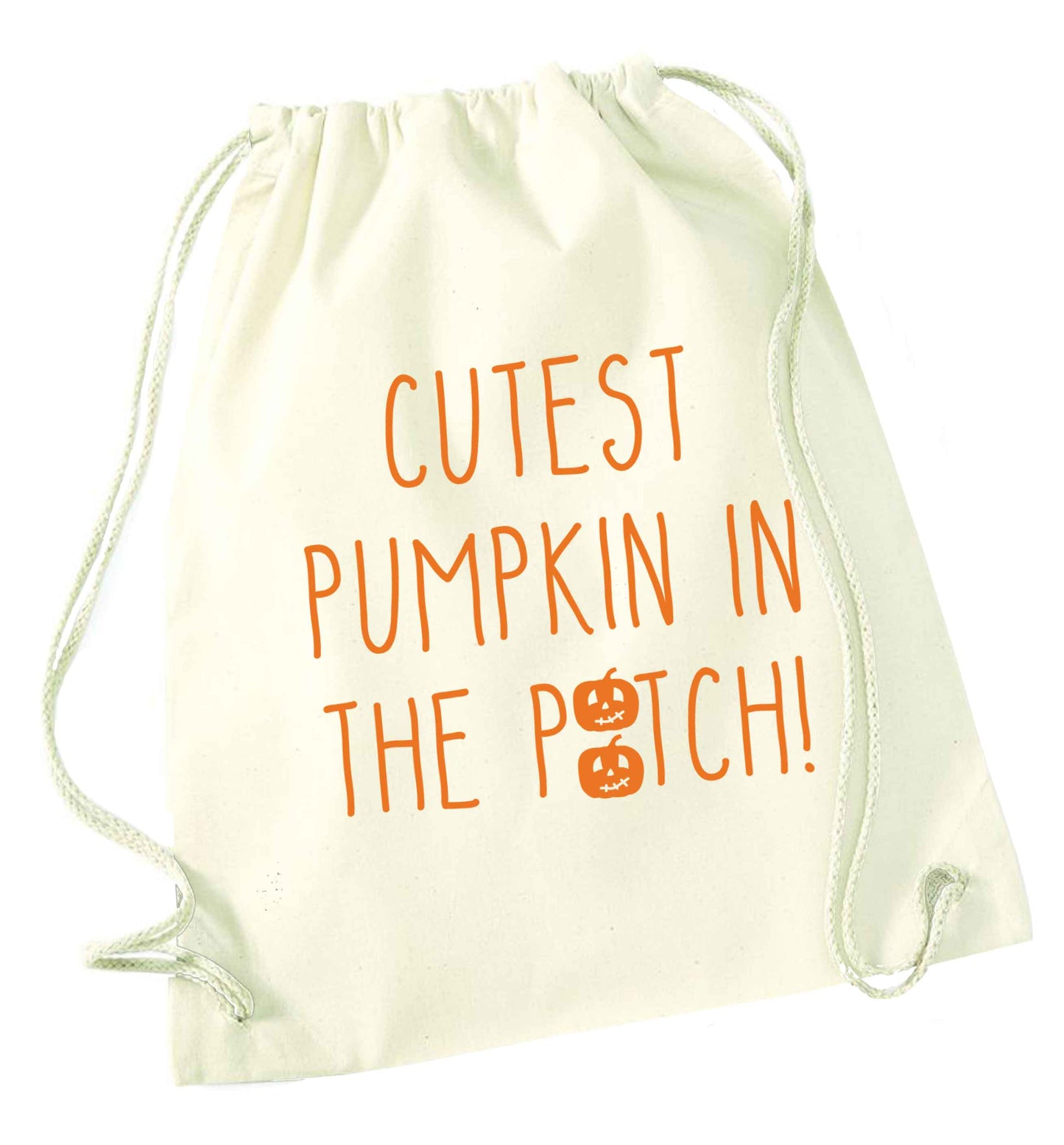 Calm Pumpkin Season natural drawstring bag