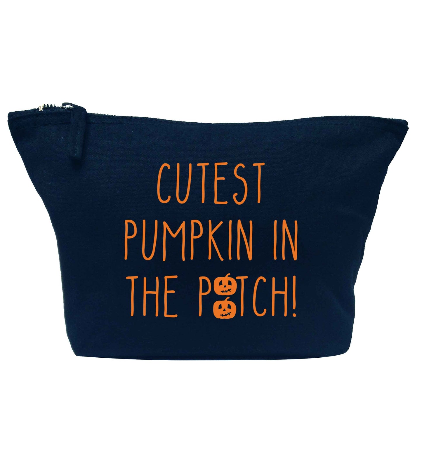 Calm Pumpkin Season navy makeup bag