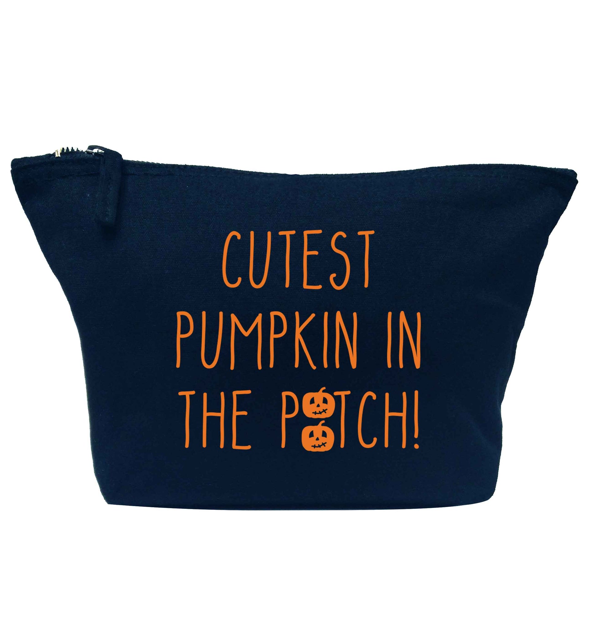 Calm Pumpkin Season navy makeup bag