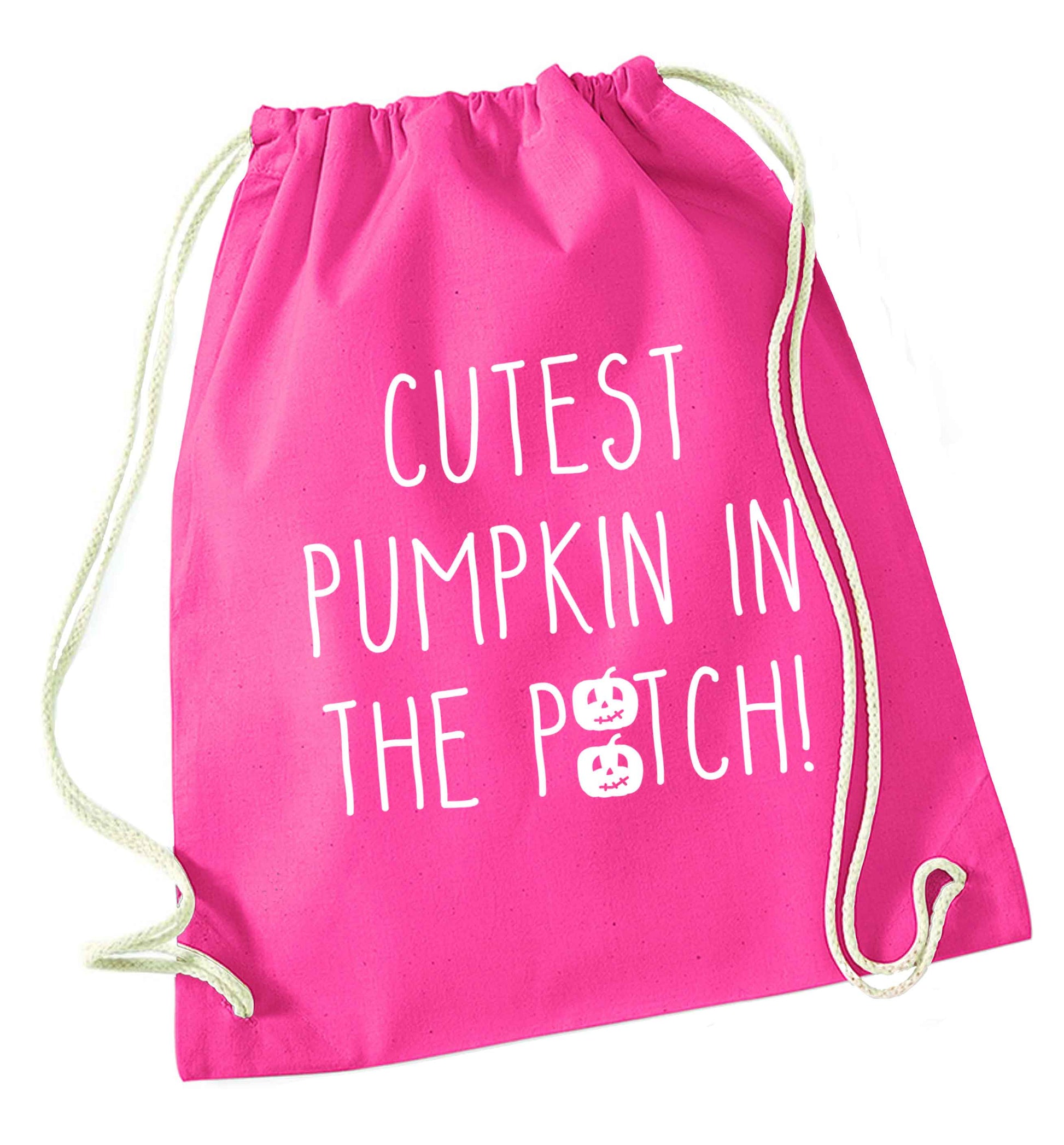 Calm Pumpkin Season pink drawstring bag
